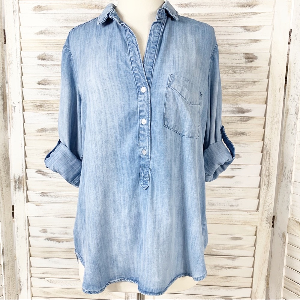 Cloth & Stone | Chambray Denim Henley Top